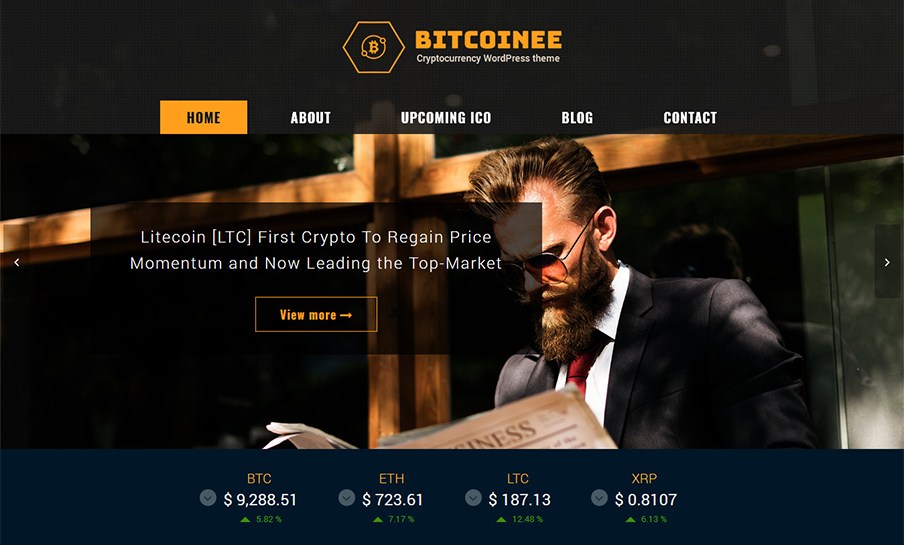 Bitcoinee – Free Cryptocurrency WordPress Theme
